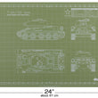 Load image into Gallery viewer, T-34/85 MODEL BUILDER'S CUTTING MAT 18x24 - Tankraft