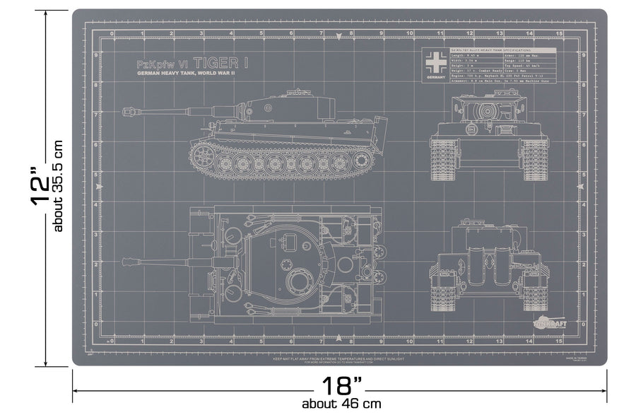 TIGER TANK CUTTING MAT FOR SCALE MODELS
