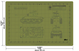 E8 SHERMAN TANK CUTTING MAT FOR SCALE MODELS