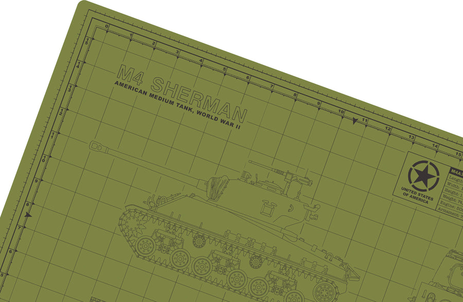 E8 SHERMAN TANK CUTTING MAT FOR SCALE MODELS