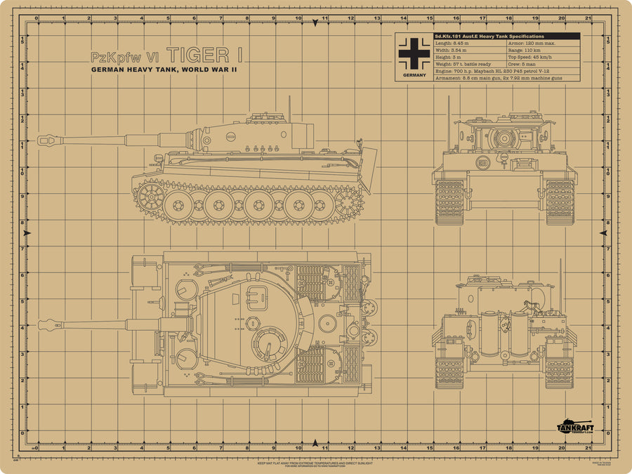 TIGER TANK CUTTING MAT FOR SCALE MODELS