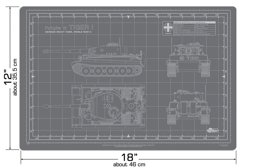 TIGER TANK CUTTING MAT FOR SCALE MODELS