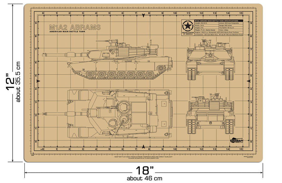ABRAMS TANK CUTTING MAT FOR SCALE MODELS