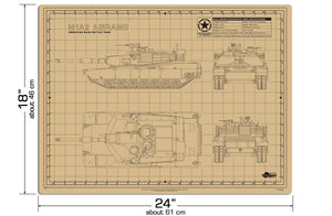 ABRAMS TANK CUTTING MAT FOR SCALE MODELS