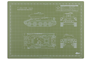 T-34/85 MODEL BUILDER'S CUTTING MAT 18x24 - Tankraft