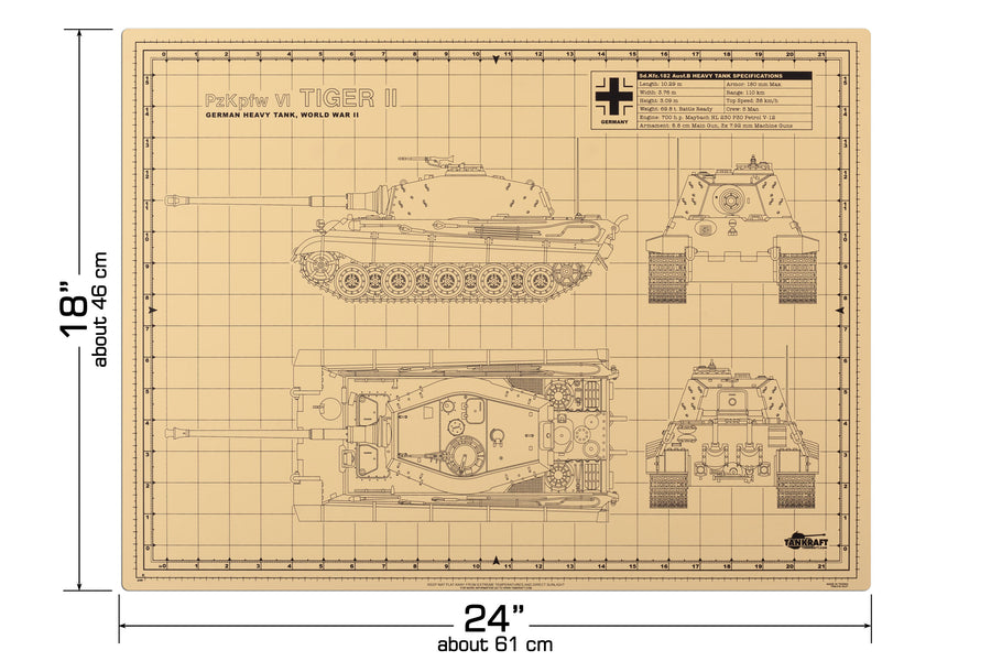 KING TIGER MODEL BUILDER'S CUTTING MAT 18x24 - Tankraft