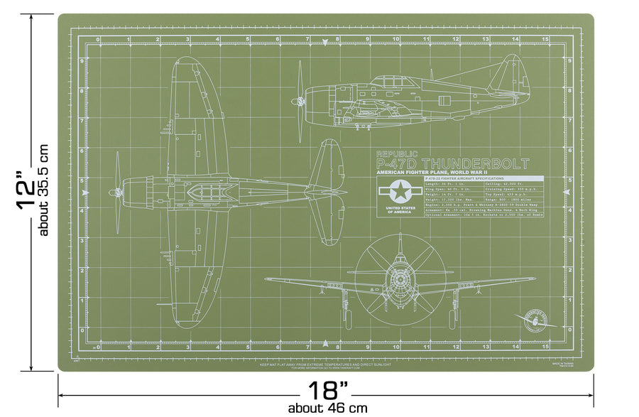 P-47 THUNDERBOLT CUTTING MAT FOR SCALE MODELS